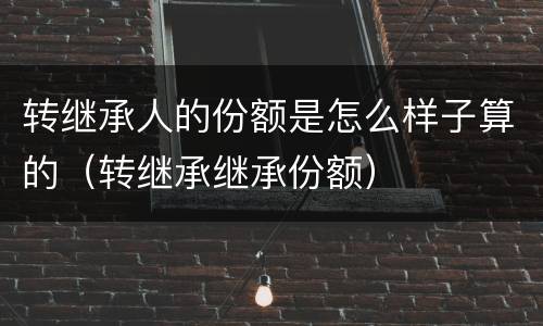 转继承人的份额是怎么样子算的（转继承继承份额）