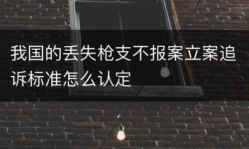 我国的丢失枪支不报案立案追诉标准怎么认定