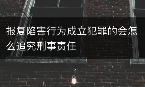 报复陷害行为成立犯罪的会怎么追究刑事责任