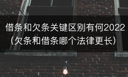借条和欠条关键区别有何2022（欠条和借条哪个法律更长）