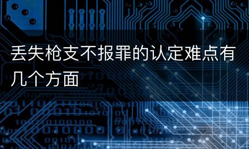 丢失枪支不报罪的认定难点有几个方面