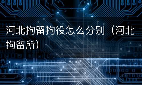 河北拘留拘役怎么分别（河北拘留所）