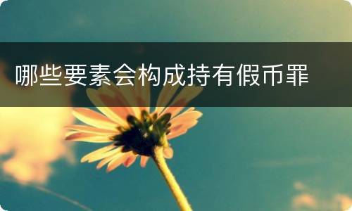 哪些要素会构成持有假币罪