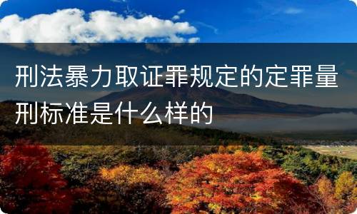 刑法暴力取证罪规定的定罪量刑标准是什么样的