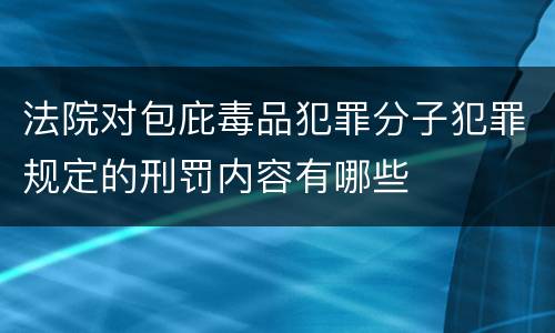 法院对包庇毒品犯罪分子犯罪规定的刑罚内容有哪些