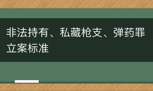 非法持有、私藏枪支、弹药罪立案标准