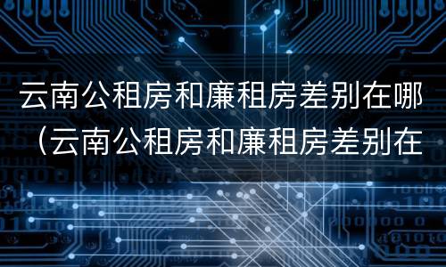 云南公租房和廉租房差别在哪（云南公租房和廉租房差别在哪些地方）