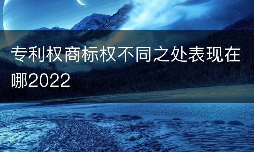 专利权商标权不同之处表现在哪2022