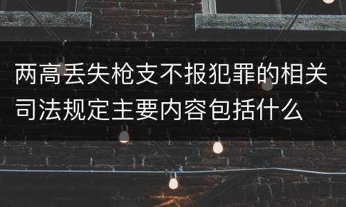 两高丢失枪支不报犯罪的相关司法规定主要内容包括什么