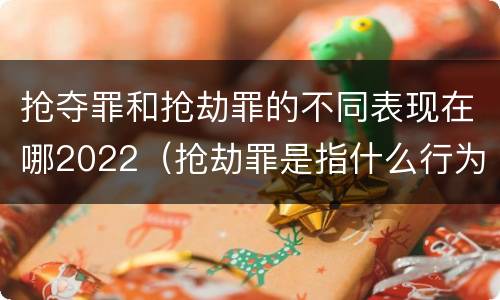 抢夺罪和抢劫罪的不同表现在哪2022（抢劫罪是指什么行为?）