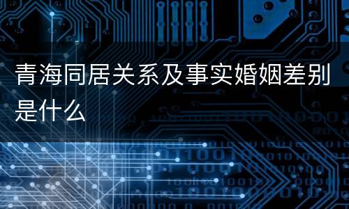 青海同居关系及事实婚姻差别是什么