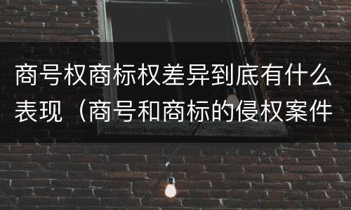 商号权商标权差异到底有什么表现（商号和商标的侵权案件）