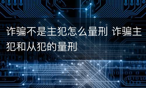 诈骗不是主犯怎么量刑 诈骗主犯和从犯的量刑