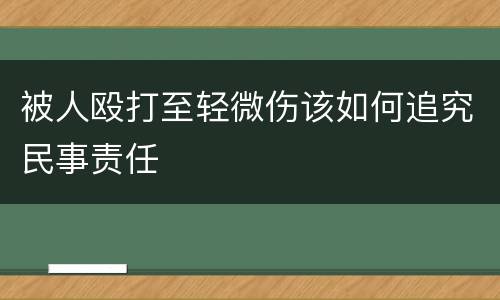 被人殴打至轻微伤该如何追究民事责任