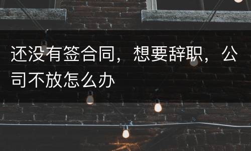 还没有签合同，想要辞职，公司不放怎么办