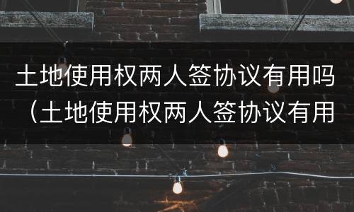土地使用权两人签协议有用吗（土地使用权两人签协议有用吗有效吗）