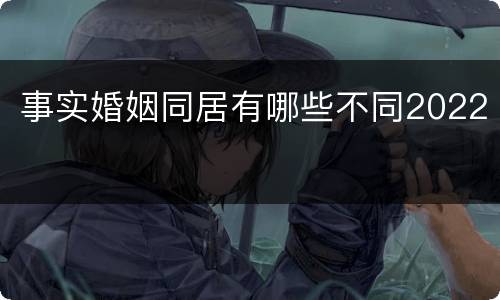 事实婚姻同居有哪些不同2022