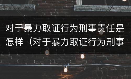 对于暴力取证行为刑事责任是怎样（对于暴力取证行为刑事责任是怎样处理的）