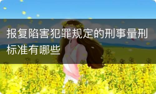 报复陷害犯罪规定的刑事量刑标准有哪些