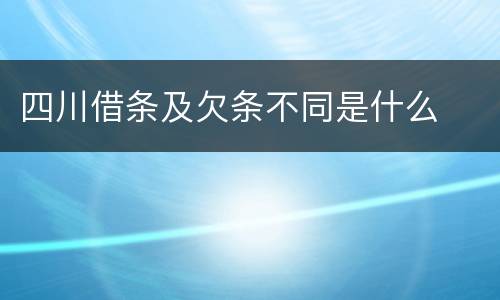 四川借条及欠条不同是什么
