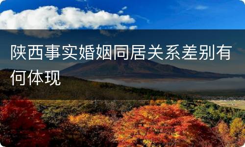 陕西事实婚姻同居关系差别有何体现