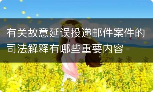 有关故意延误投递邮件案件的司法解释有哪些重要内容