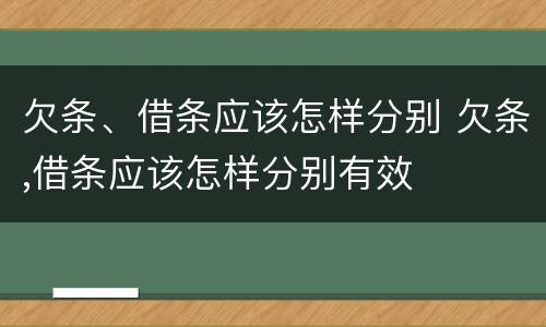欠条、借条应该怎样分别 欠条,借条应该怎样分别有效