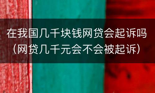 在我国几千块钱网贷会起诉吗（网贷几千元会不会被起诉）