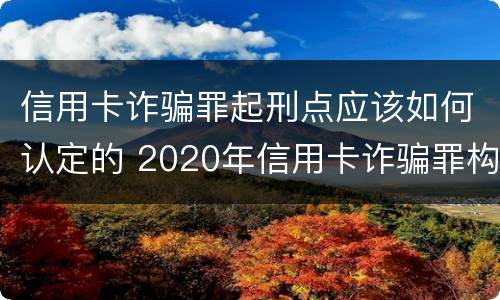 信用卡诈骗罪起刑点应该如何认定的 2020年信用卡诈骗罪构成要件