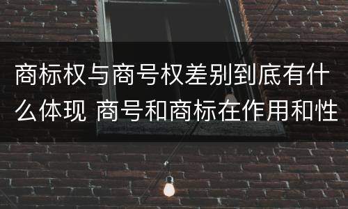 商标权与商号权差别到底有什么体现 商号和商标在作用和性质上的区别