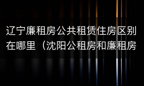 辽宁廉租房公共租赁住房区别在哪里（沈阳公租房和廉租房的区别）