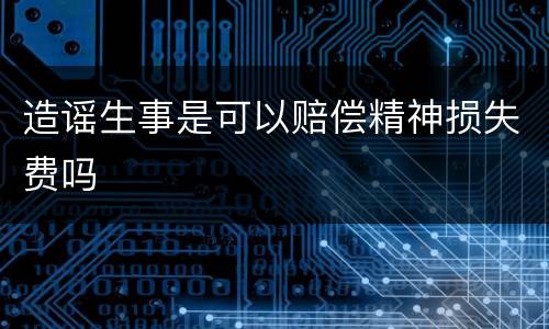 造谣生事是可以赔偿精神损失费吗