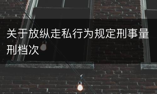 关于放纵走私行为规定刑事量刑档次