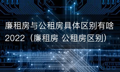 廉租房与公租房具体区别有啥2022（廉租房 公租房区别）