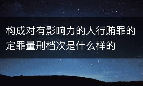 构成对有影响力的人行贿罪的定罪量刑档次是什么样的