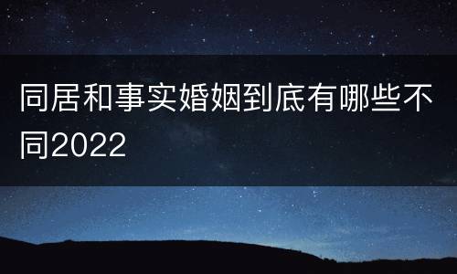同居和事实婚姻到底有哪些不同2022