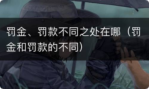 罚金、罚款不同之处在哪（罚金和罚款的不同）