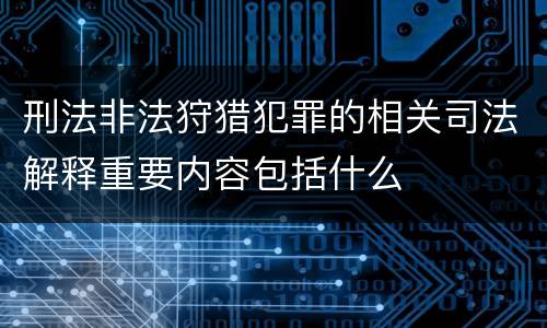 刑法非法狩猎犯罪的相关司法解释重要内容包括什么