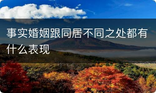 事实婚姻跟同居不同之处都有什么表现