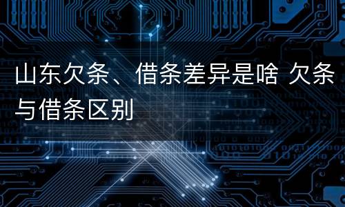 山东欠条、借条差异是啥 欠条与借条区别