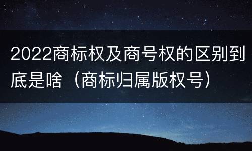 2022商标权及商号权的区别到底是啥（商标归属版权号）