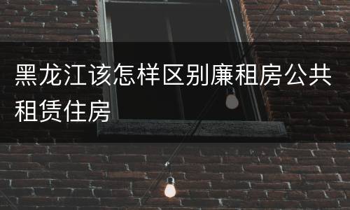黑龙江该怎样区别廉租房公共租赁住房