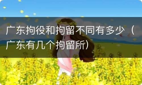 广东拘役和拘留不同有多少（广东有几个拘留所）