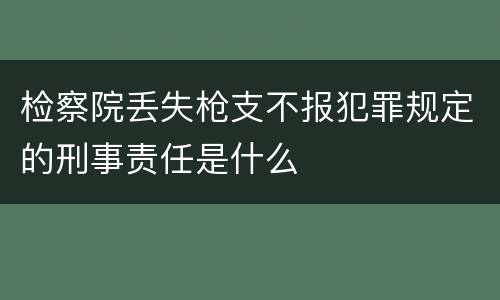 检察院丢失枪支不报犯罪规定的刑事责任是什么