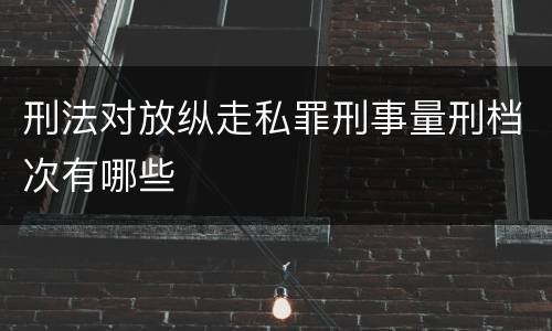 刑法对放纵走私罪刑事量刑档次有哪些
