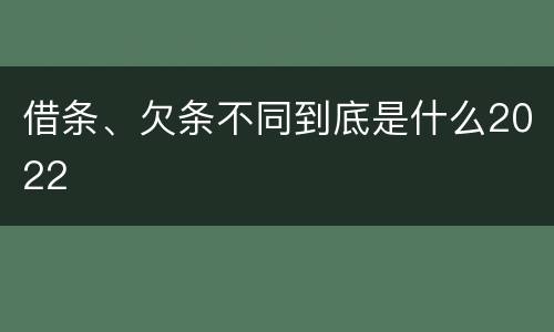 借条、欠条不同到底是什么2022