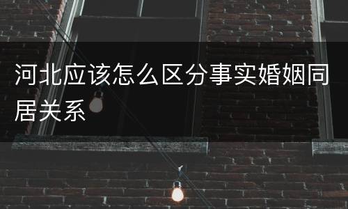 河北应该怎么区分事实婚姻同居关系