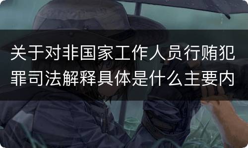 关于对非国家工作人员行贿犯罪司法解释具体是什么主要内容
