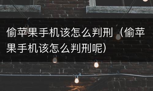 偷苹果手机该怎么判刑（偷苹果手机该怎么判刑呢）