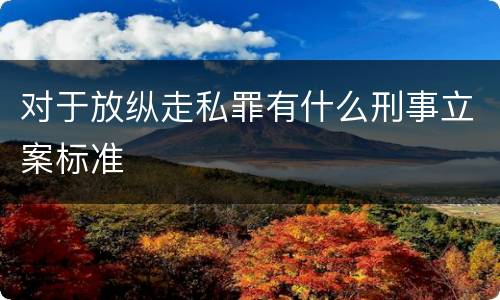 对于放纵走私罪有什么刑事立案标准